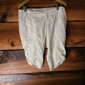 Guess Jeans Womens White Cotton Blend Mid Rise Bermuda Shorts Plus Size 32